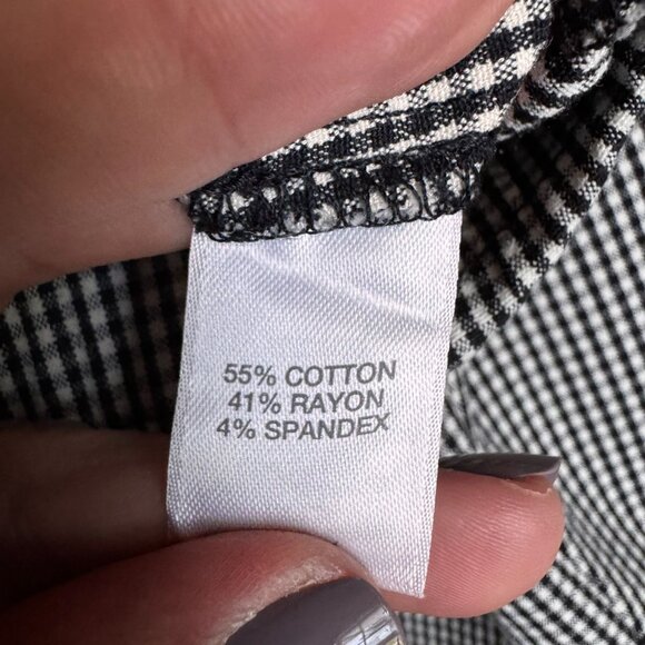 2/$18 SALE! J Jill Pull On Pants Womens 6 Stretch‎ Black White Checkered Preppy - Picture 7 of 9